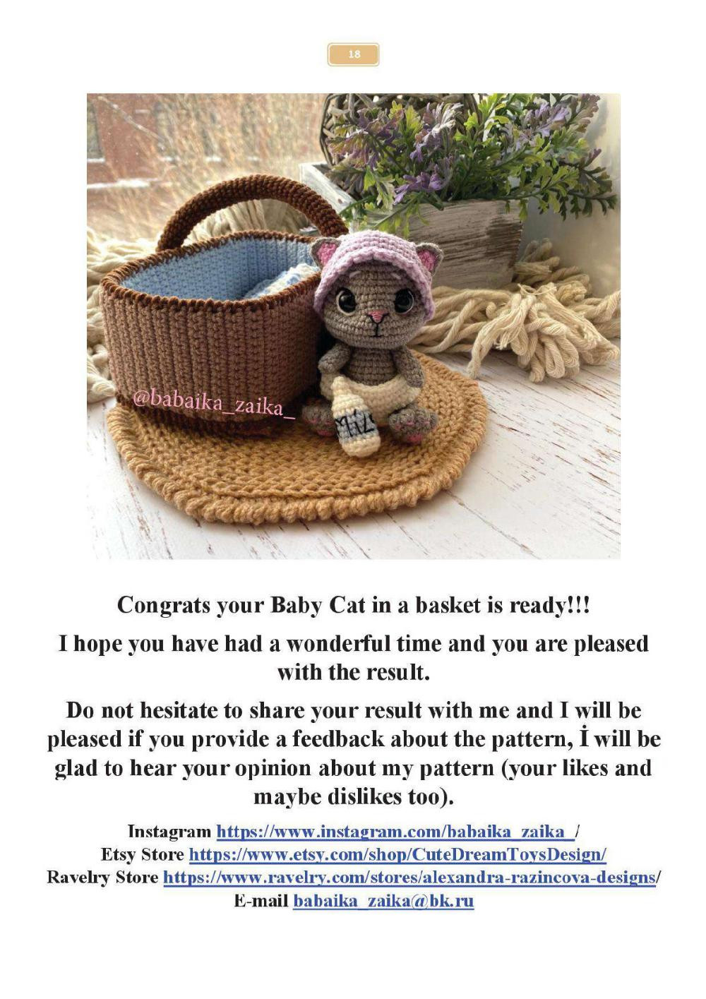 crochet pattern baby cat