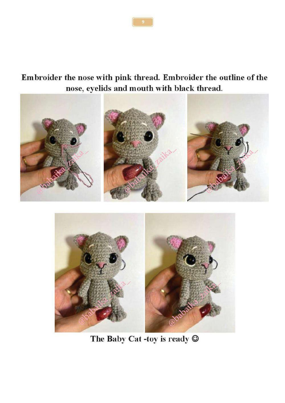 crochet pattern baby cat