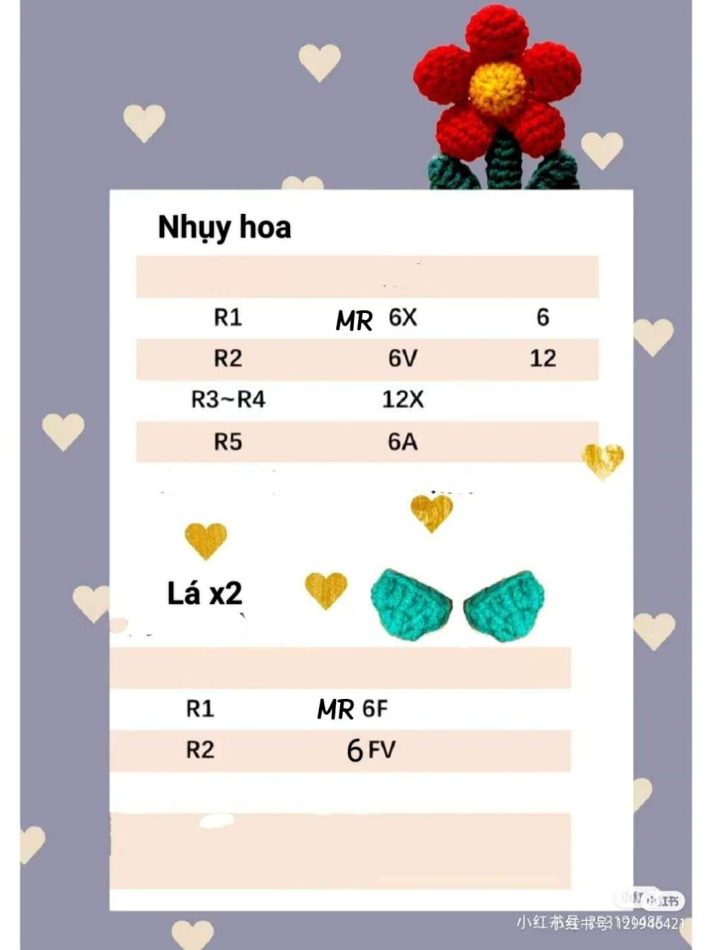 Crochet pattern for flower pot dumplings