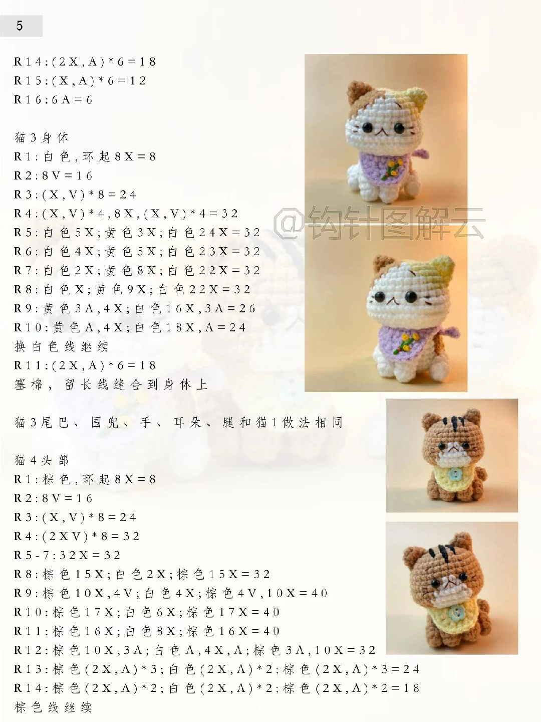 Cute cat crochet chart