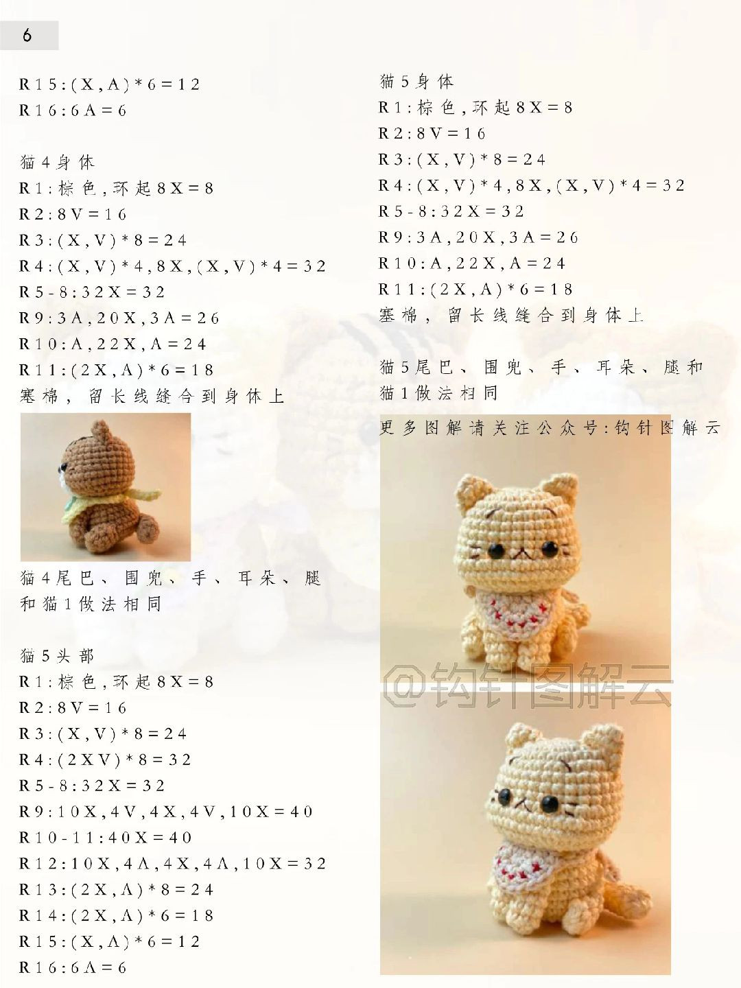 Cute cat crochet chart