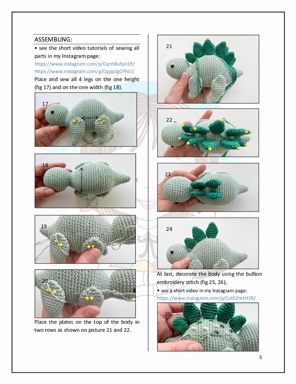 dinosaurs crochet pattern