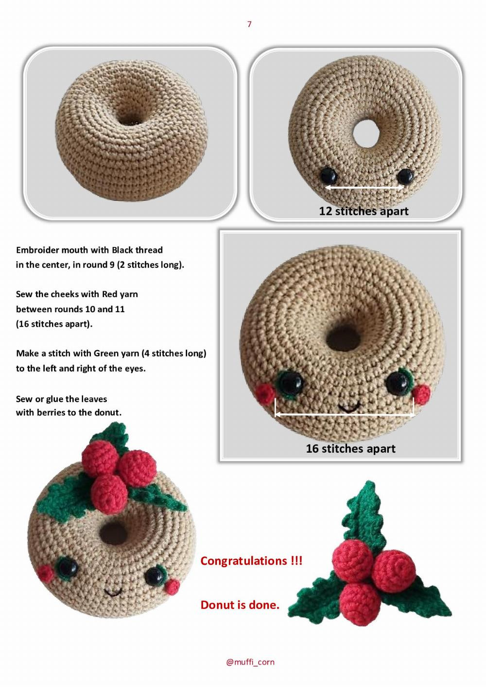 festive donut crochet pattern