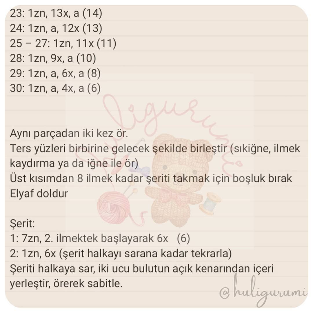 Fil ve bulut çıngırakları için tığ işi modeli