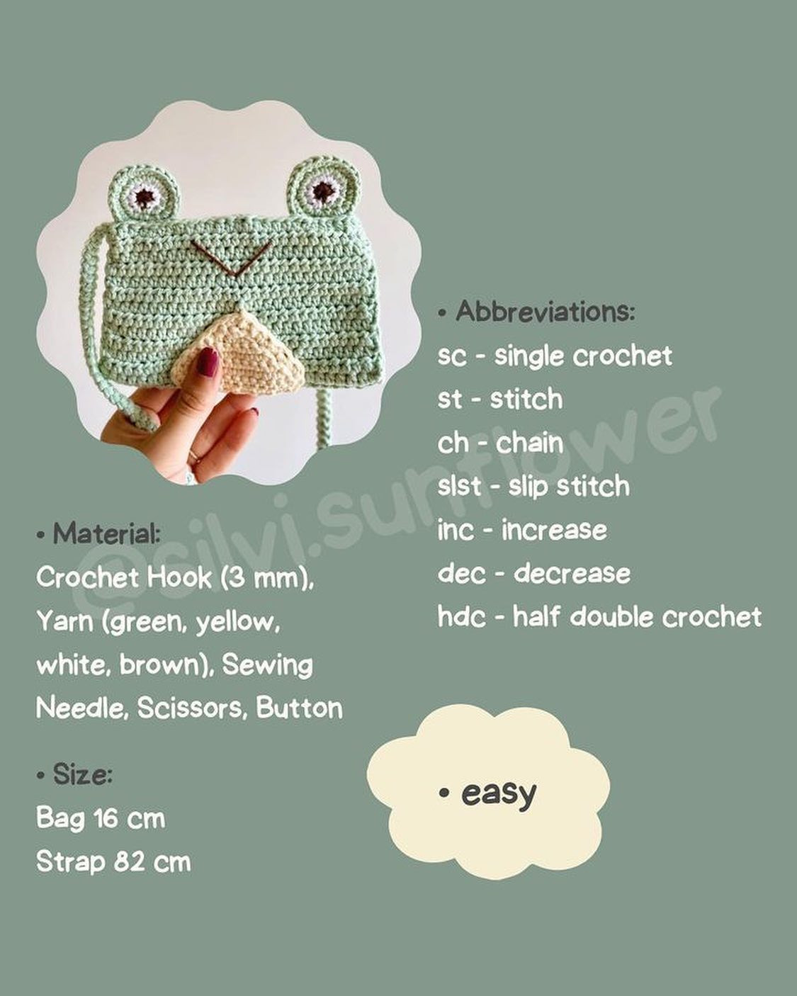 free pattern frog bag