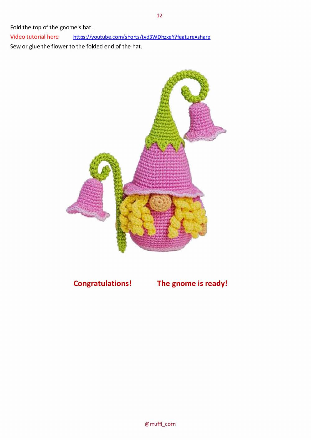 Gnomes with campanulas crochet pattern