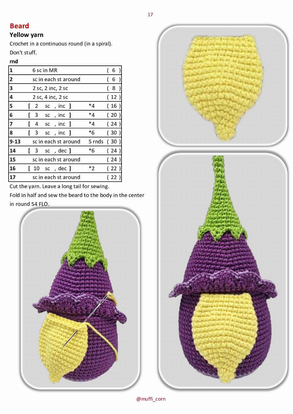 Gnomes with campanulas crochet pattern