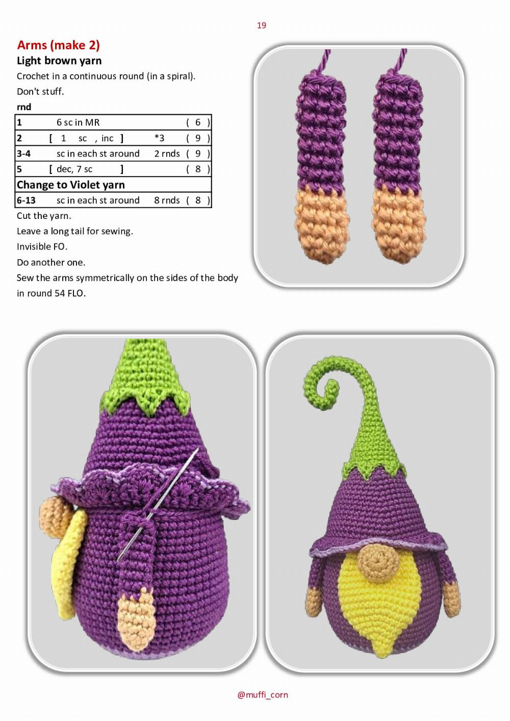 Gnomes with campanulas crochet pattern