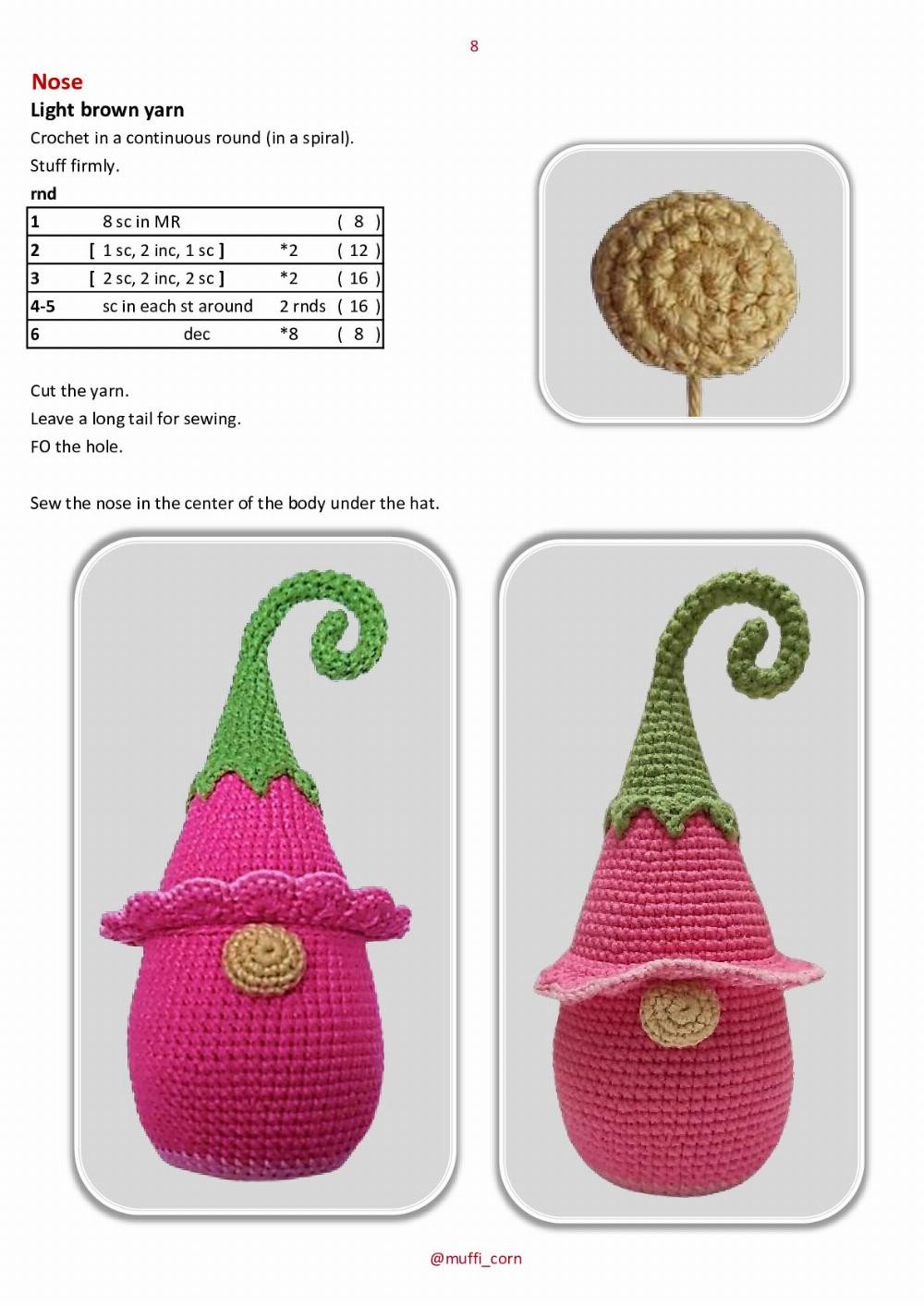 Gnomes with campanulas crochet pattern