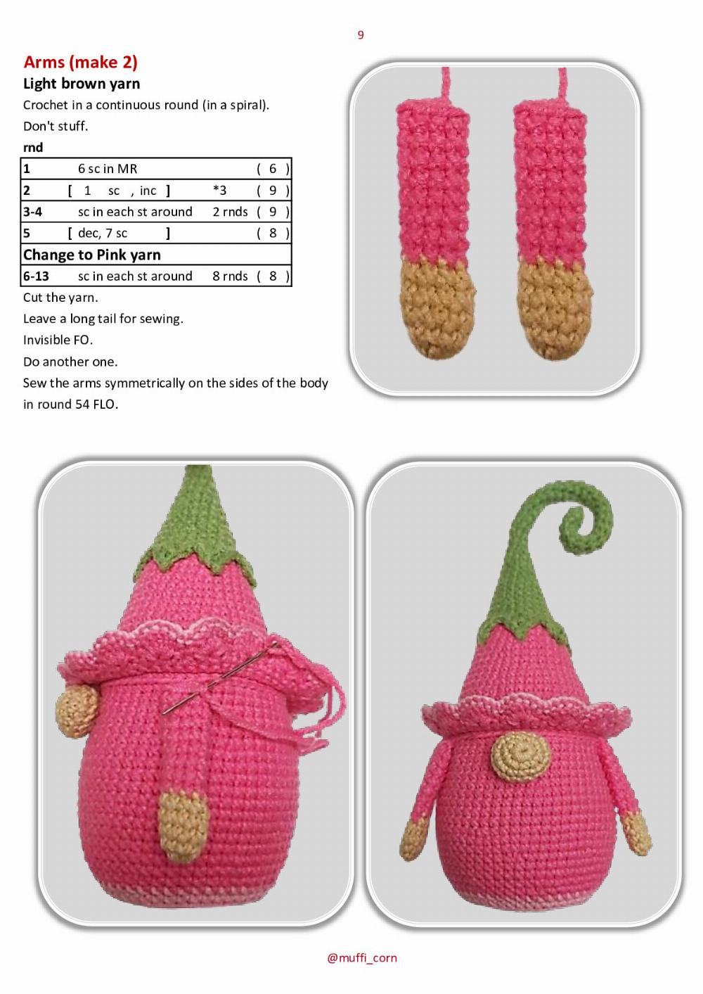 Gnomes with campanulas crochet pattern