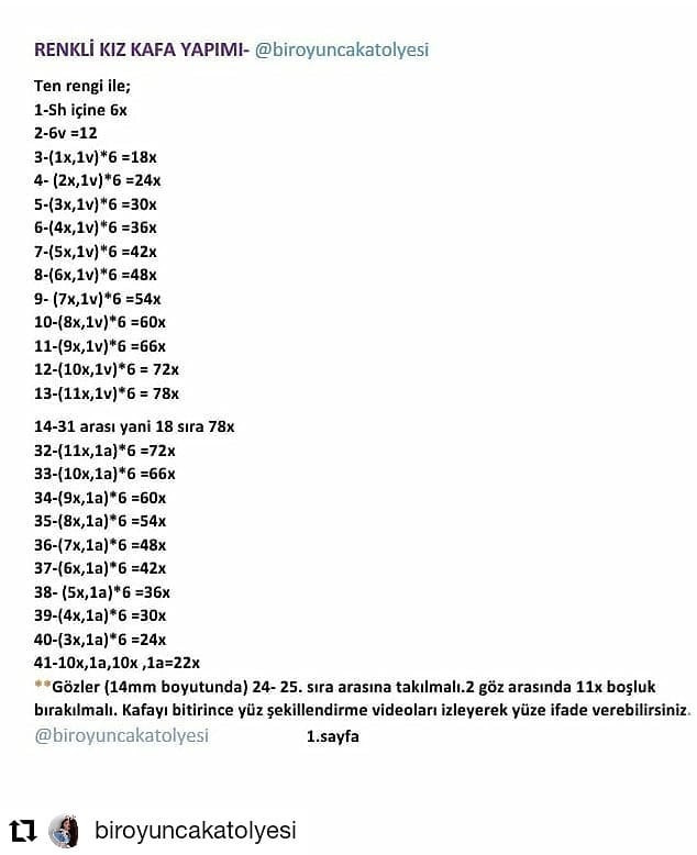 Gökkuşağı elbisesi giyen siyah saçlı bebek için tığ işi tarifi.