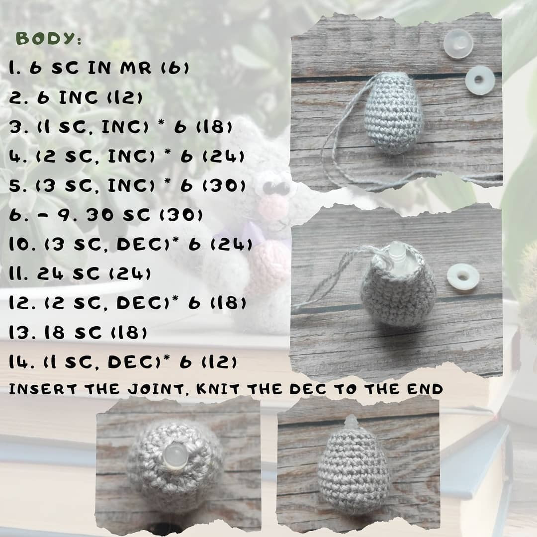 Gray fox crochet pattern