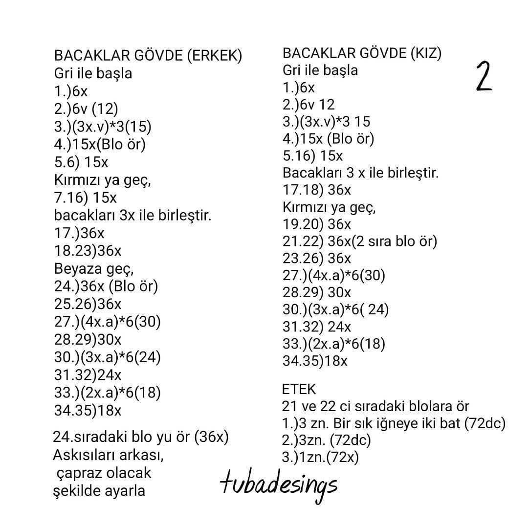 Gri fil tığ işi modeli, kırmızı etek, beyaz gömlek, kırmızı pantolon, kırmızı şapka giyiyor.