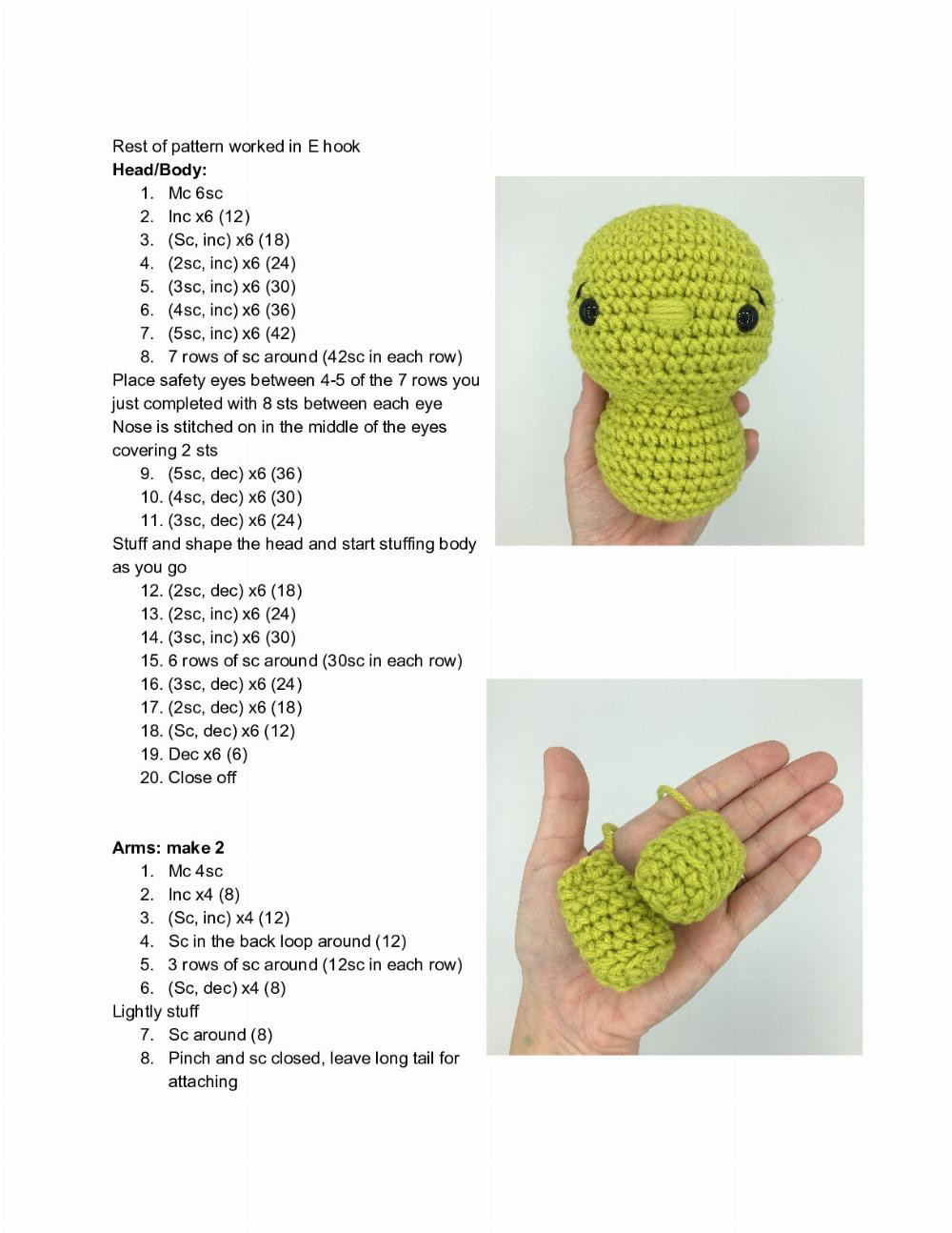 Hatching Alien crochet pattern