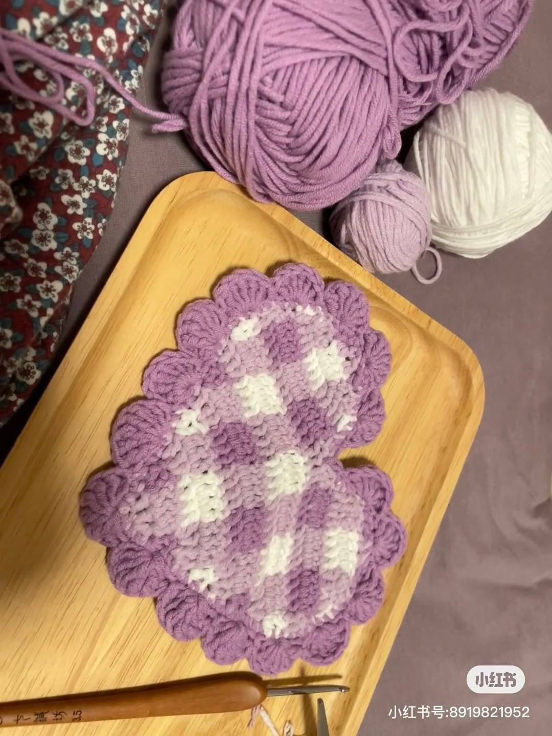 Heart-shaped handbag crochet chart