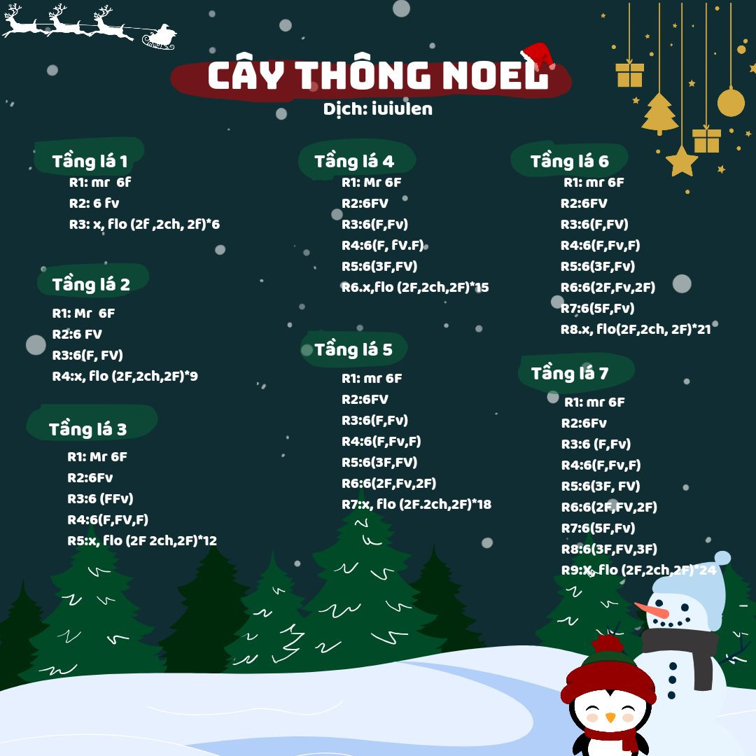 hướng dẫn móc cây thông noel