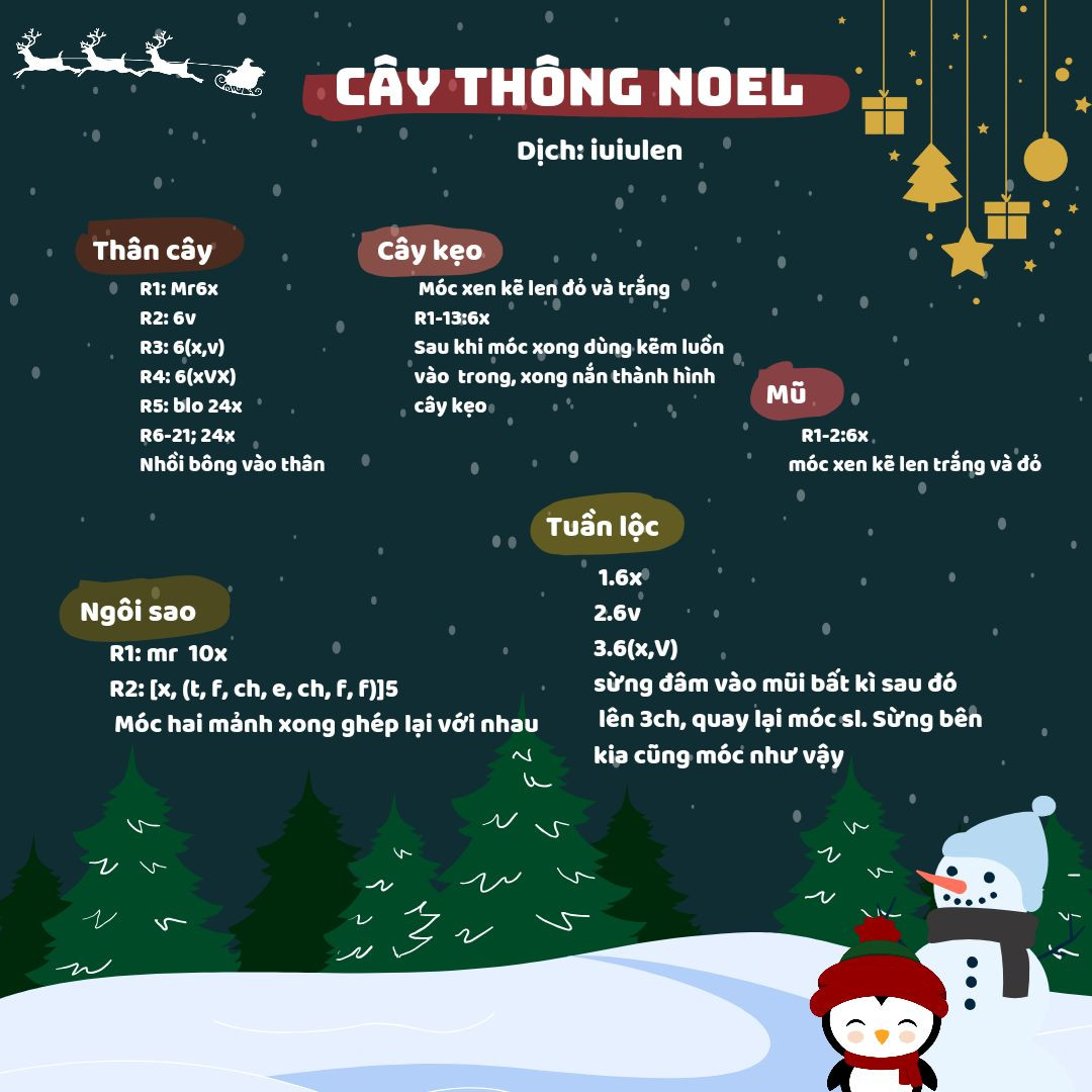 hướng dẫn móc cây thông noel