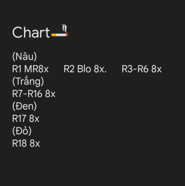 hướng dẫn móc len chart thuốc lá.