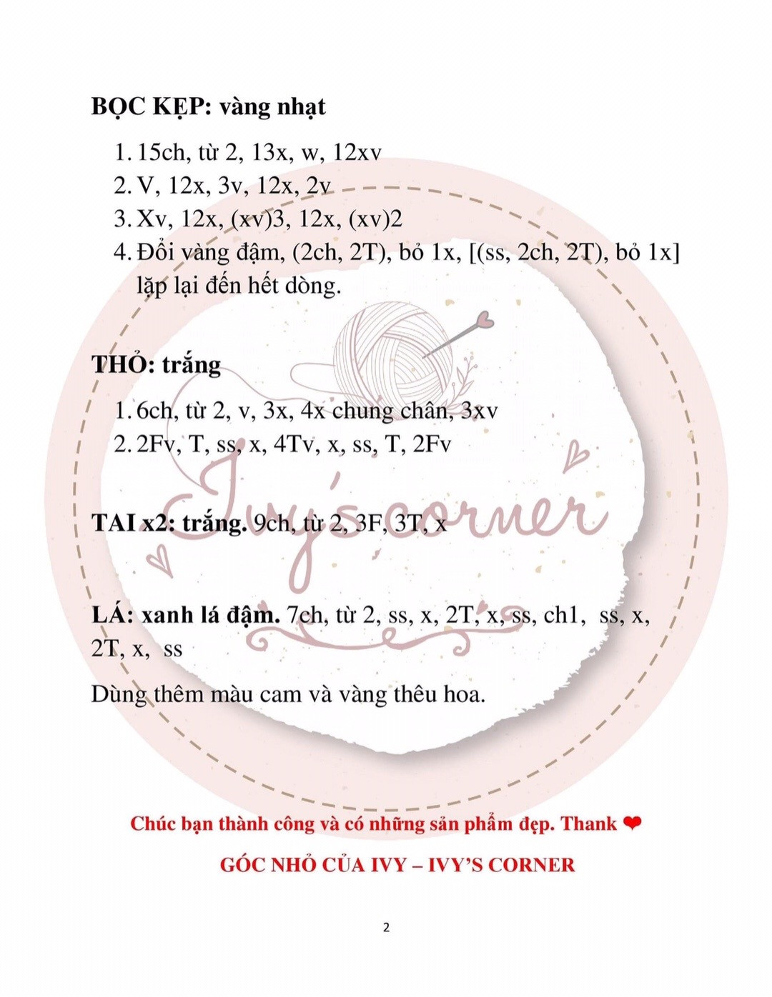 hướng dấn móc len kẹp tóc thỏ