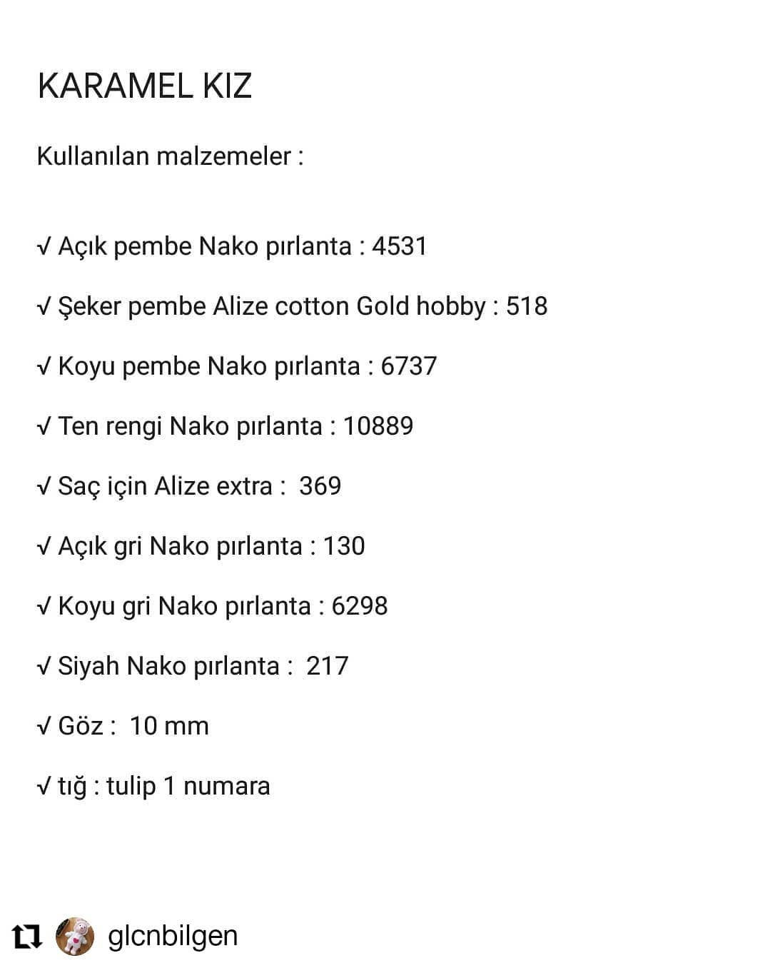 Kahverengi saçlı ve pembe elbiseli bebek için tığ işi modeli.