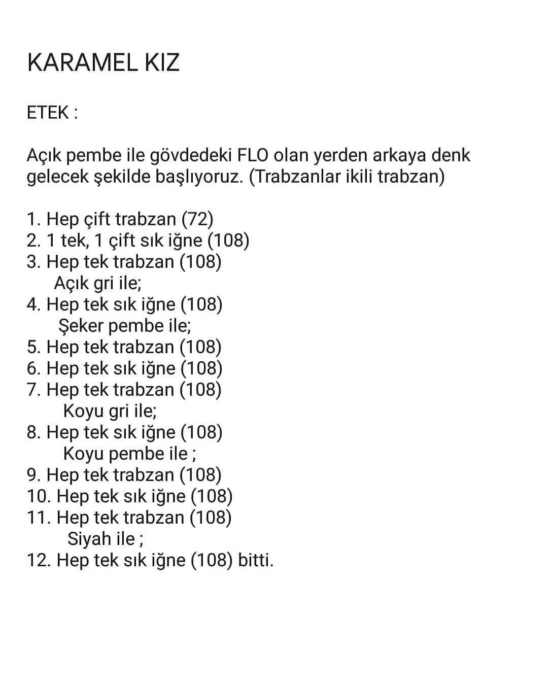 Kahverengi saçlı ve pembe elbiseli bebek için tığ işi modeli.