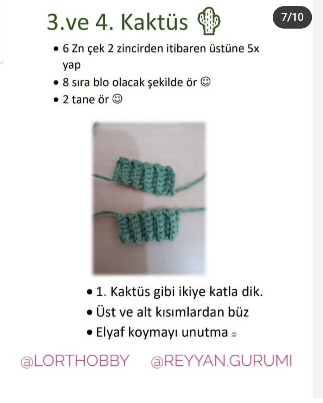 Kaktüs tığ işi modeli, pembe çiçekler,