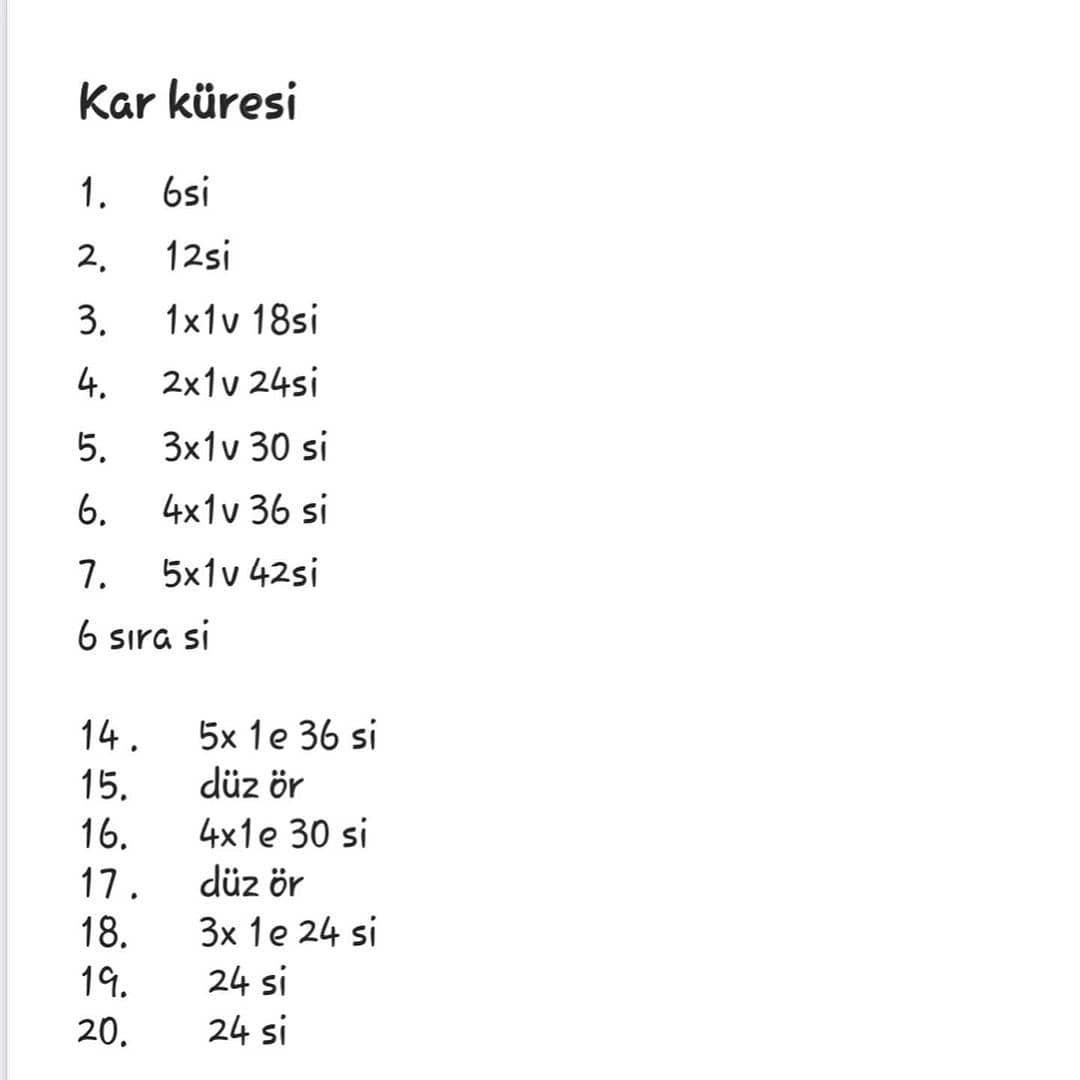 Kar küresi tığ işi modeli