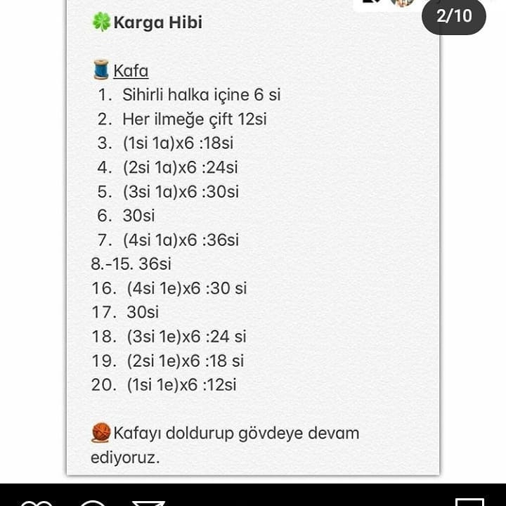 Karga tığ işi tarifi, kahverengi gaga, beyaz gözler, mavi şapka.