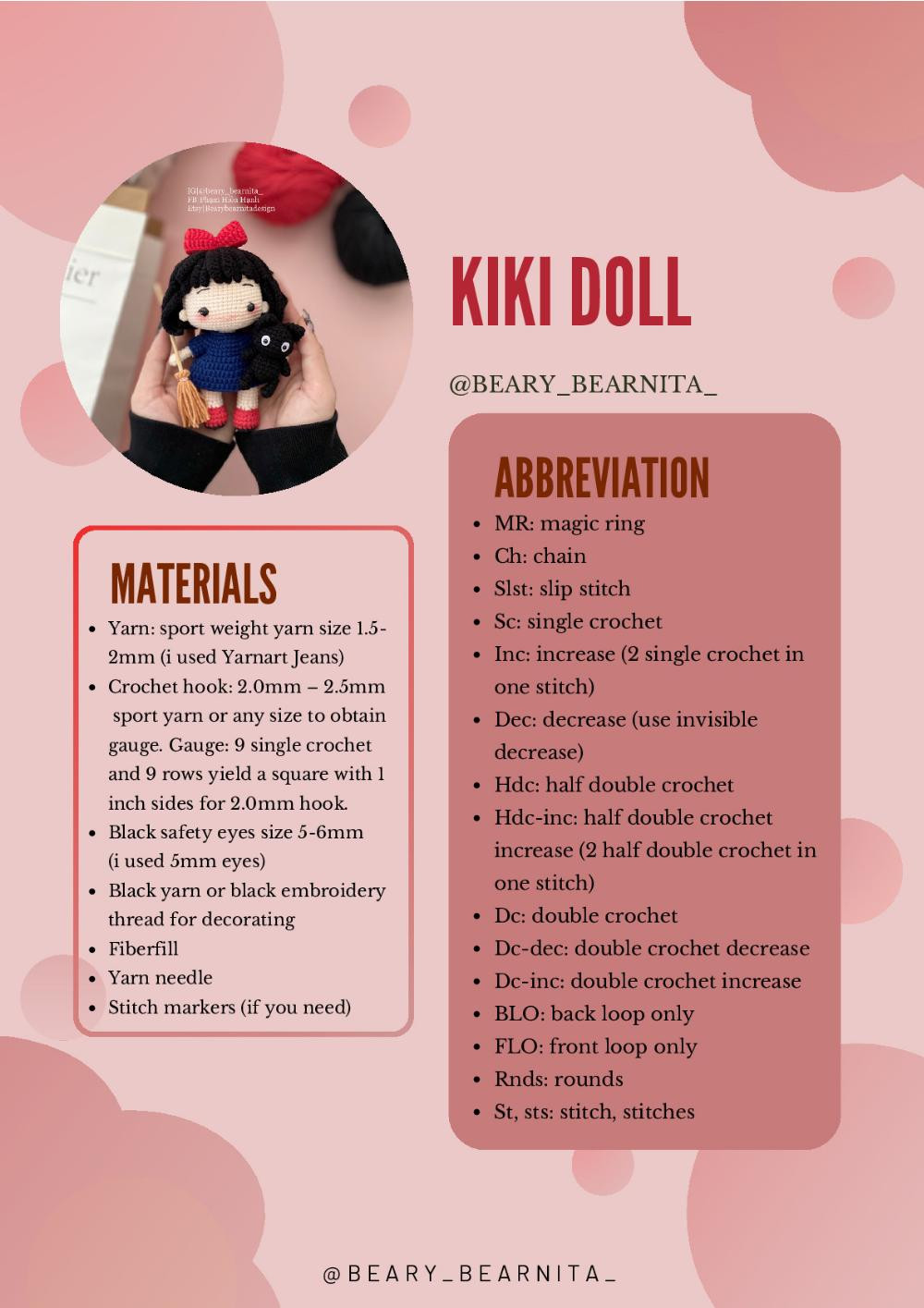 kiki doll black hair, red bow