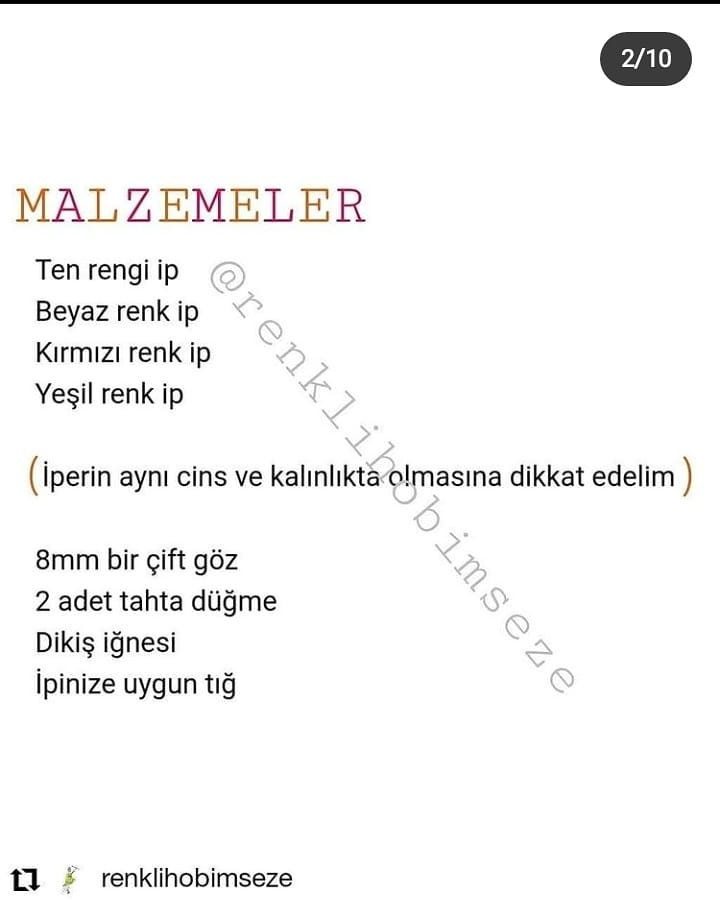 Kırmızı şapka, kırmızı gömlek, yeşil pantolon ve yeşil ayakkabı giyen bebek tığ işi tarifi.