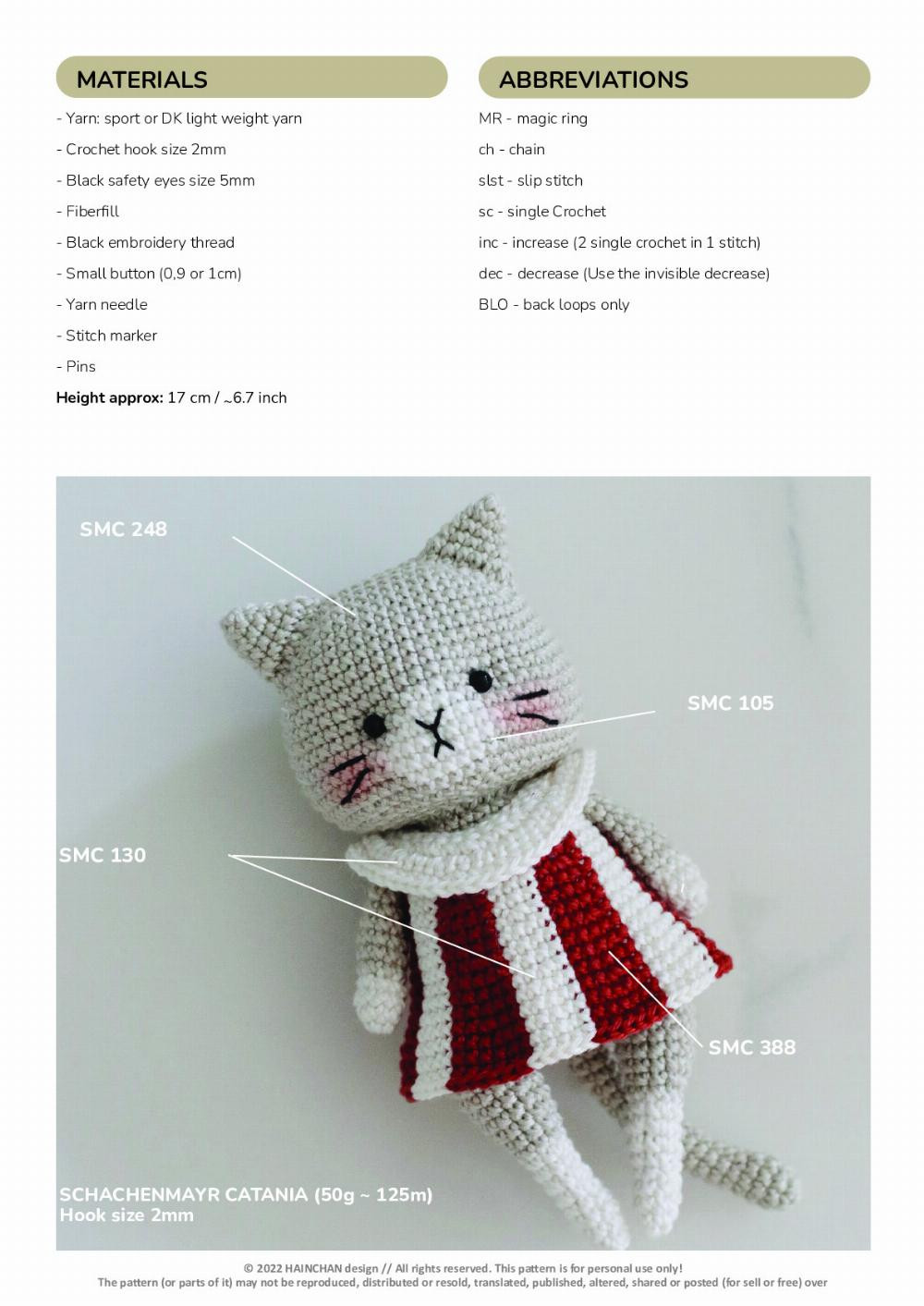 lexie the cat crochet pattern