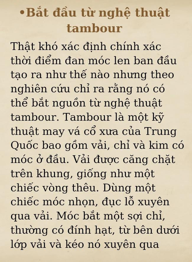 lịch sử móc len phần 1.