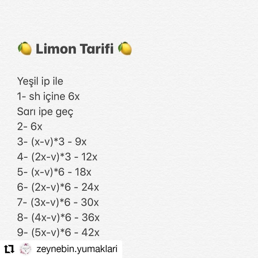 Limonlu tığ işi tarifi