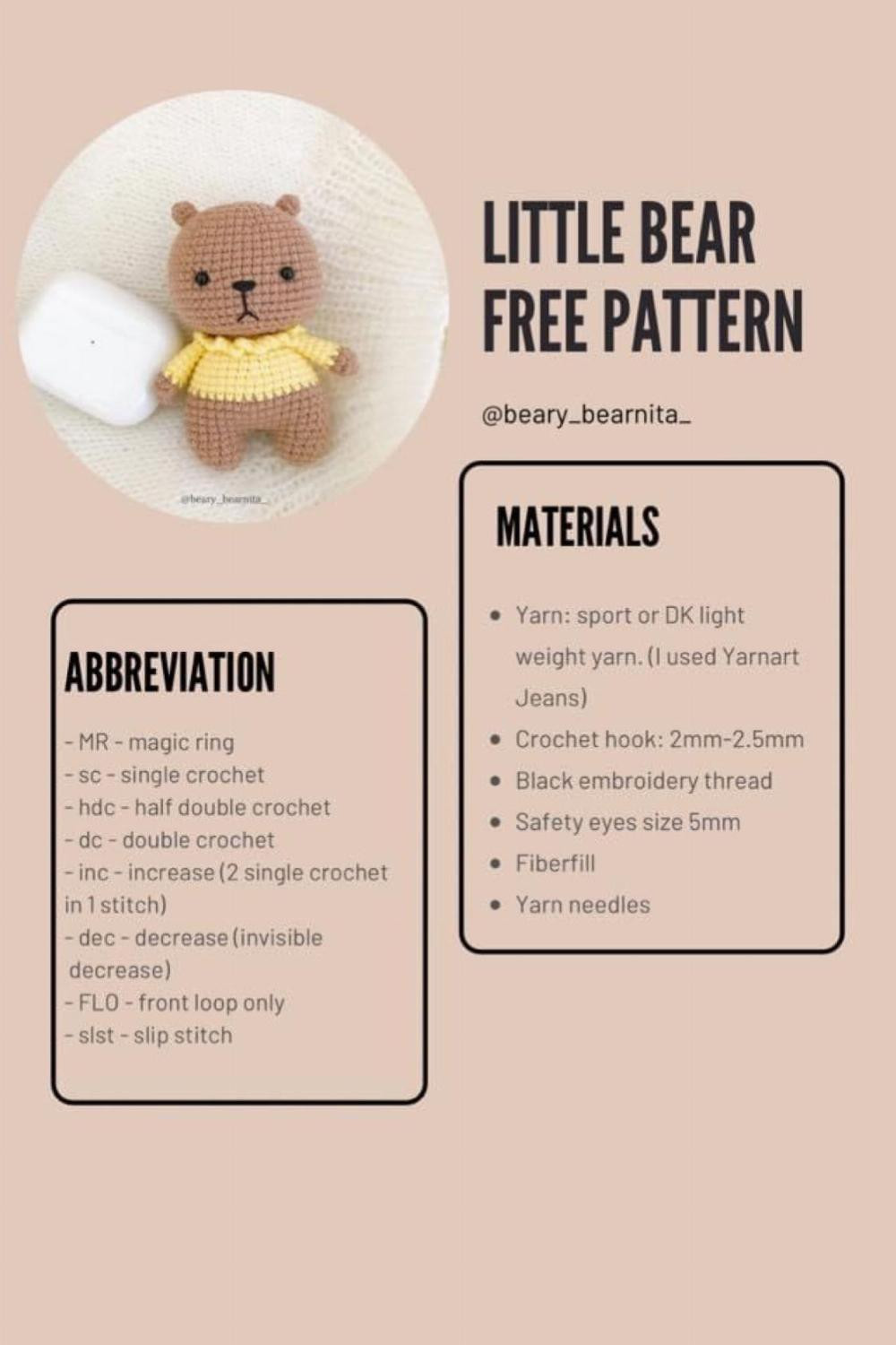 little bear free pattern