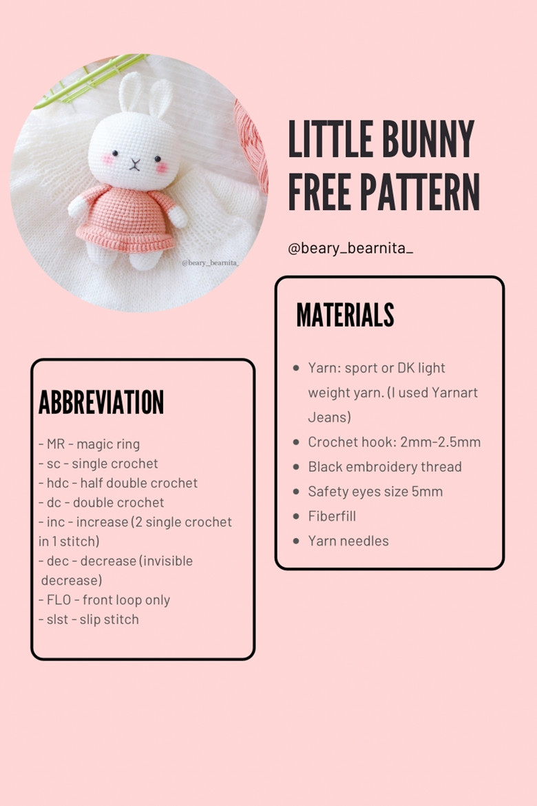 little bunny free pattern white and..