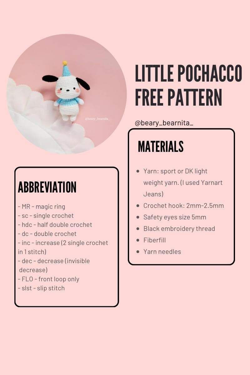 little pochacco free pattern