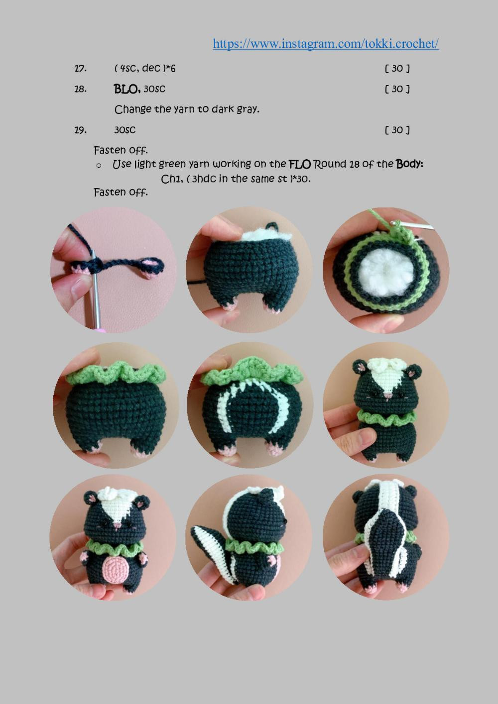 little skunk crochet pattern