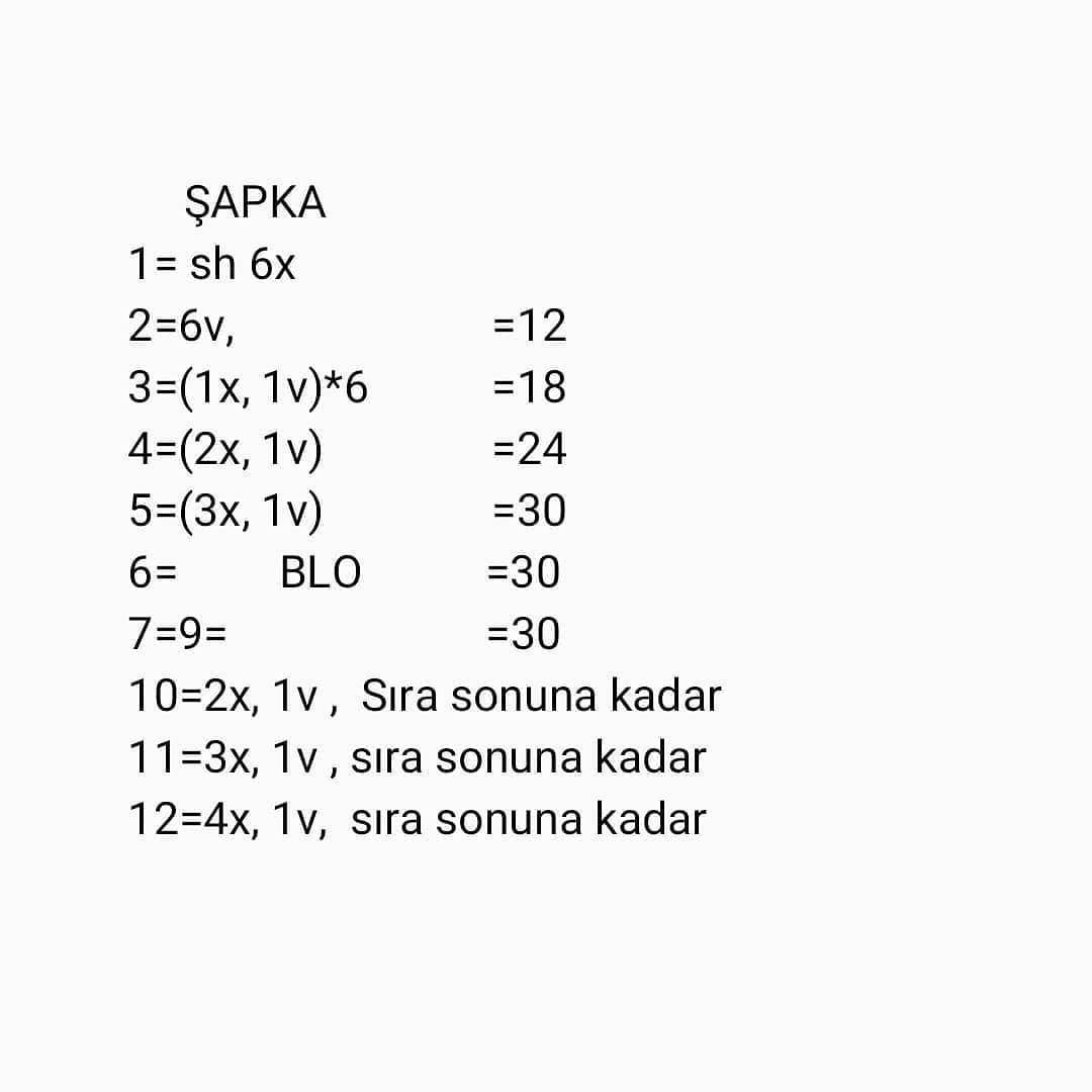 Mavi kalp, kahverengi şapka, beyaz ve siyah gözler, bacaklar ve kollar ile tığ işi modeli