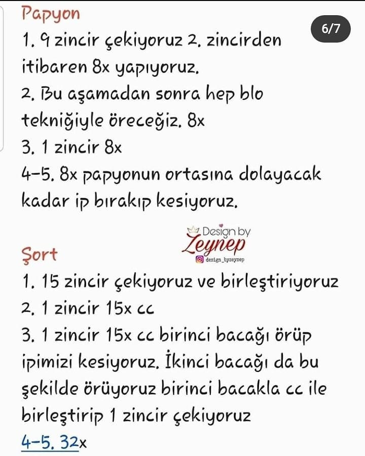 Mavi, yeşil, sarı, pembe ve kırmızı tulum giyen beyaz bir tavşan tığ işi tarifi.