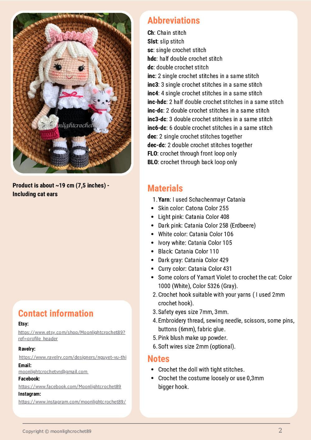 mia doll crochet pattern