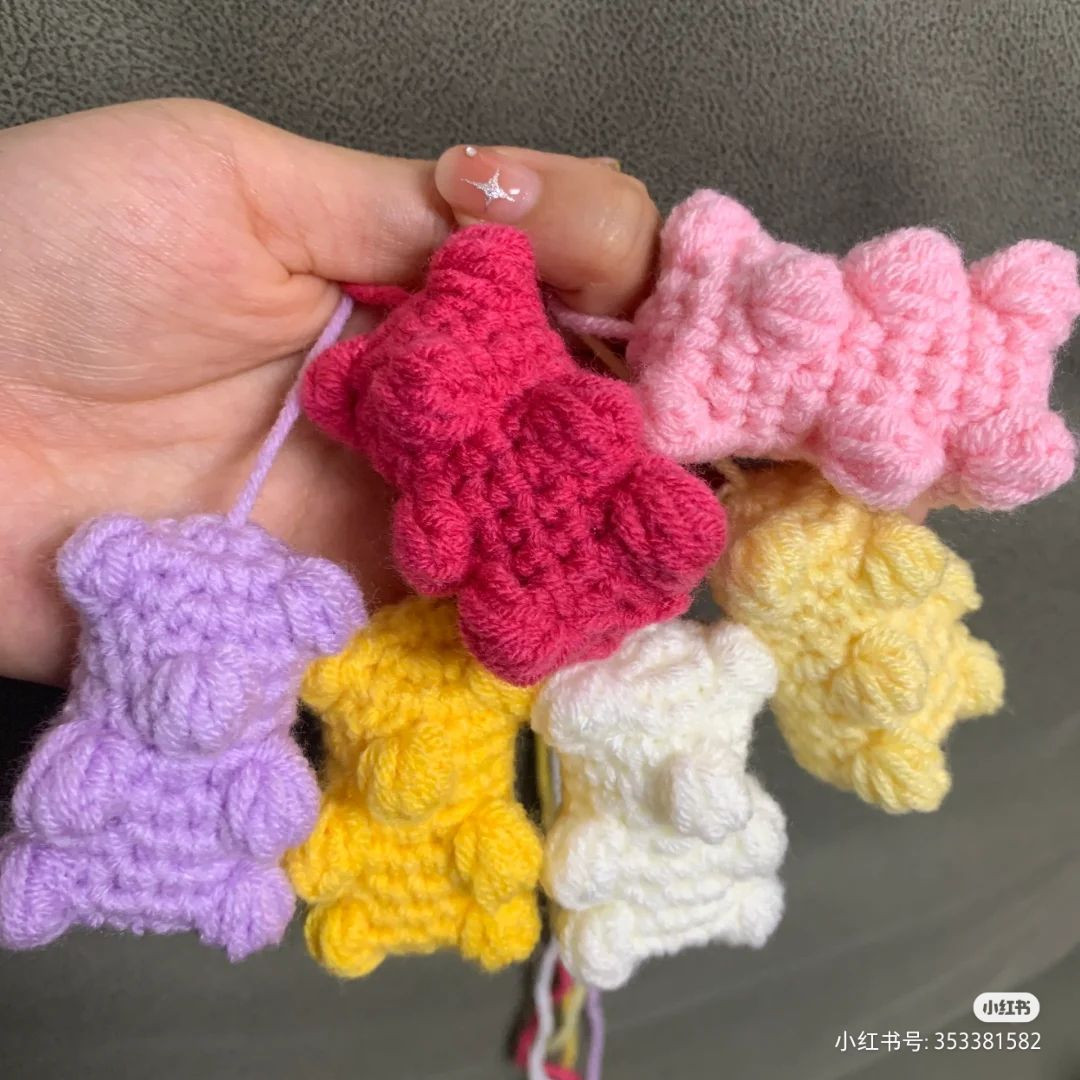 mini bear keychain crochet pattern