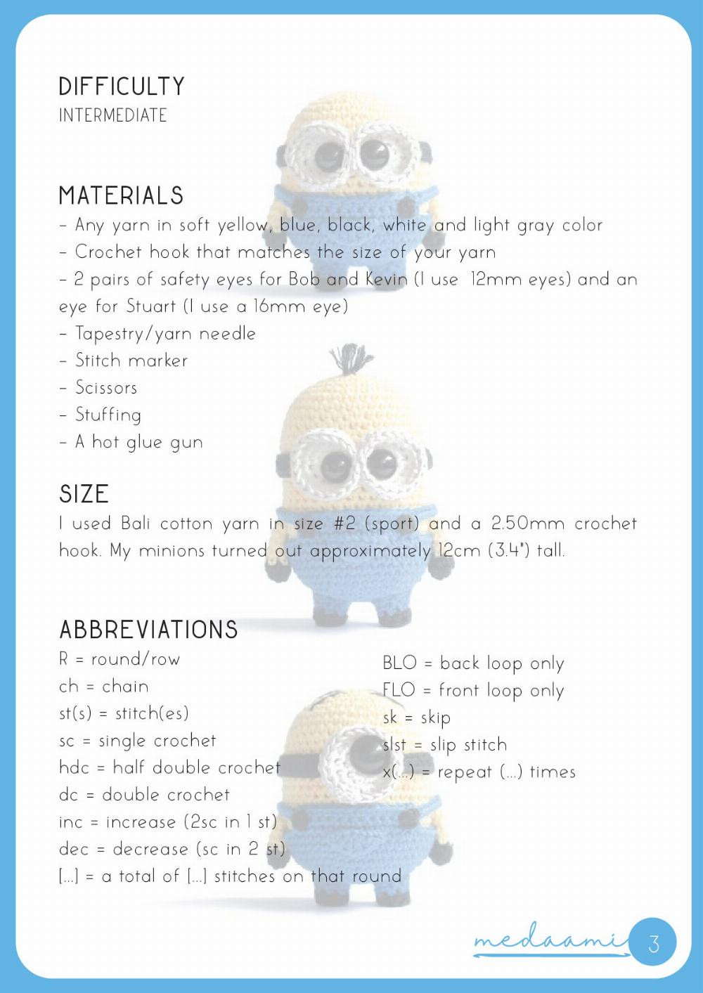 minions crochet pattern