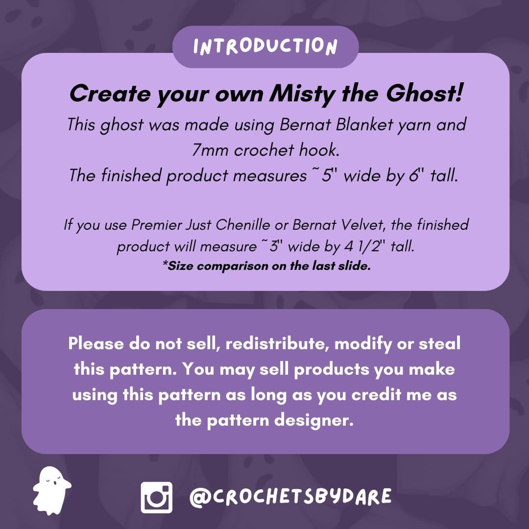 misty the ghost free crochet pattern