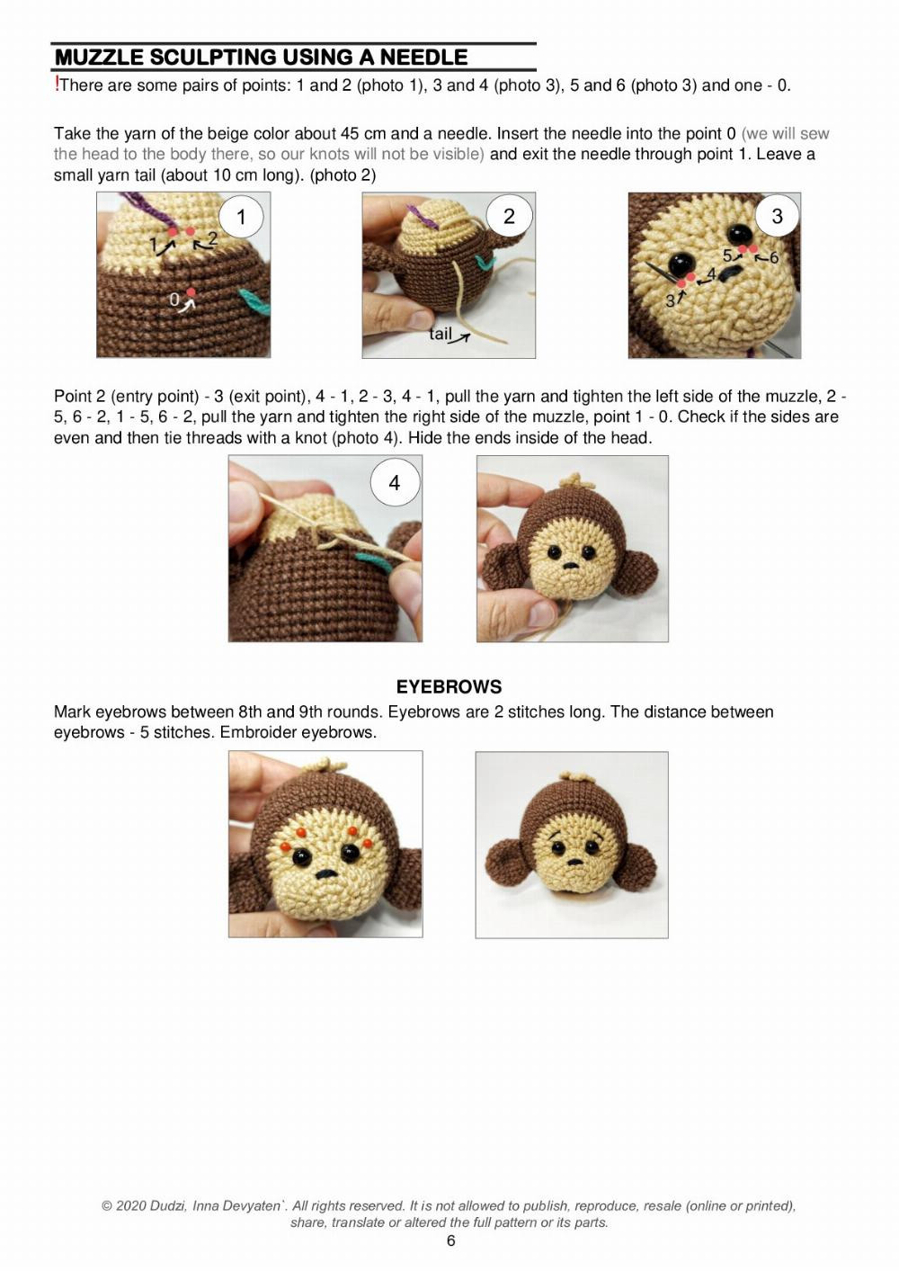 monkey + sleeping cap + slippers nanny crochet pattern