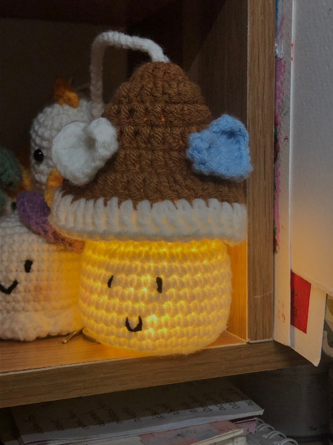 Mushroom night lamp crochet pattern