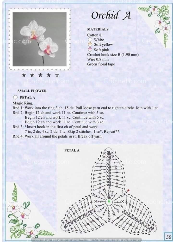 Orchid crochet pattern