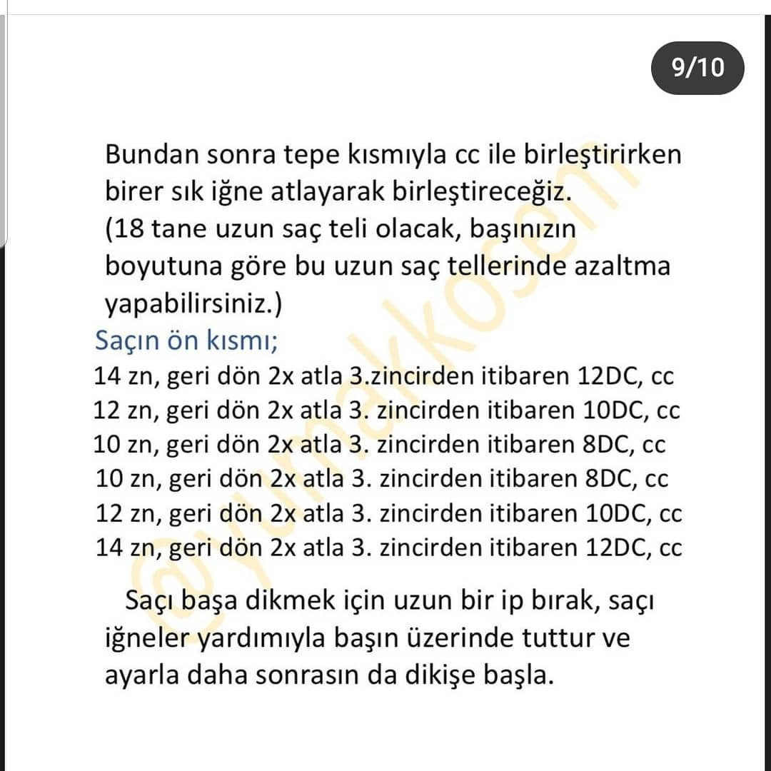 Pamuk Prenses Prenses tığ işi modeli