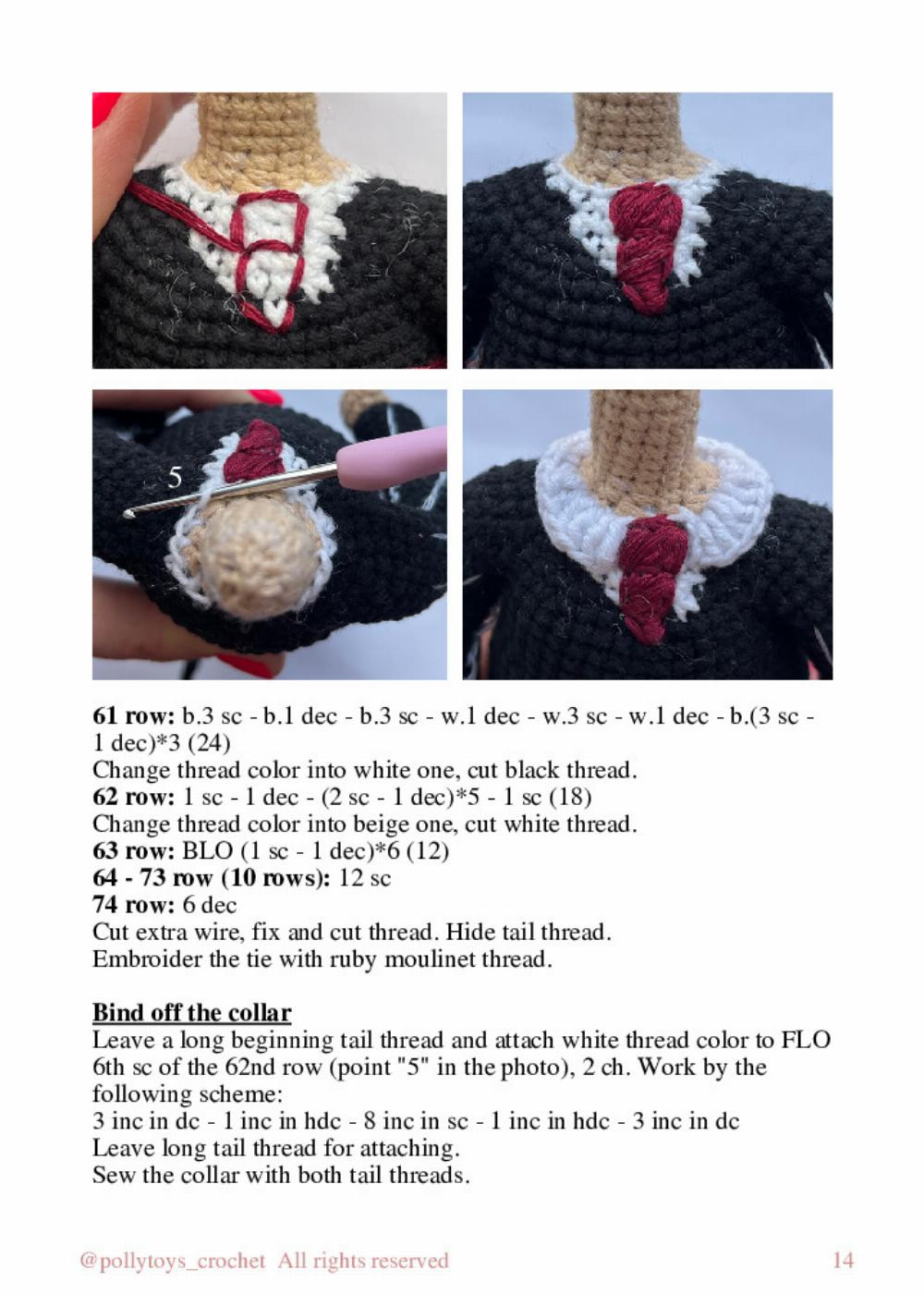 pattern crochet doll gomez addams