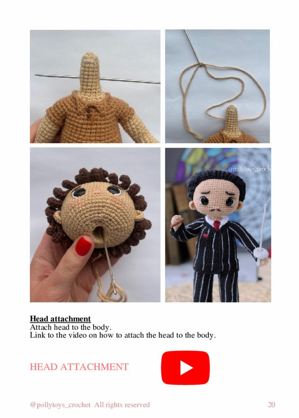 pattern crochet doll gomez addams