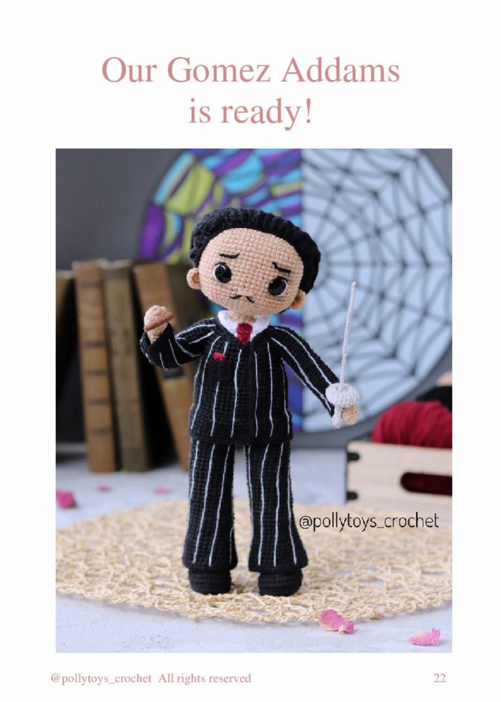 pattern crochet doll gomez addams